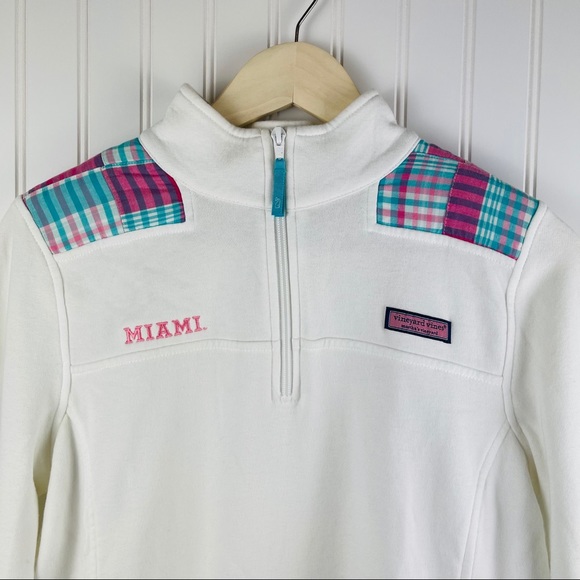Vineyard Vines Miami White Plaid Pullover Shep Sweater Size Medium - Picture 2 of 11
